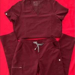 Figs Women's Top in Burgundy